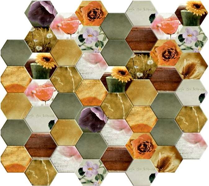 REVESTIMIENTO 15X17 DECORADO HEXAGONAL DCER-172 LISO (SURTIDO VARIADO) - DVI